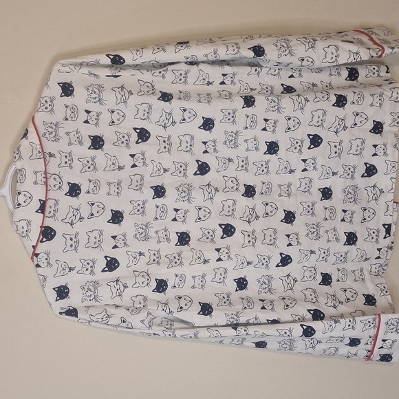 Boden Brushed Cotton Pyjama Shirt Cat Print Size M NWT - Picture 7 of 11
